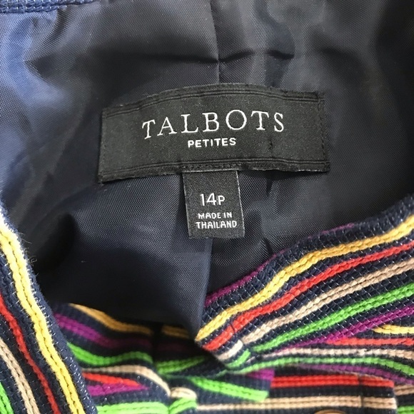 Talbots Orange Striped Jacket size 14P with collar - Picture 6 of 6